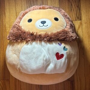Valentines Day Squishmallows Cream and Brown Plush Toy